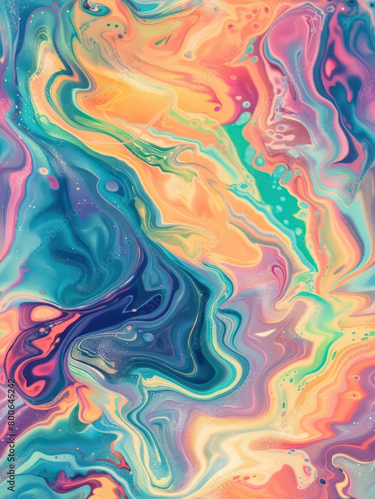 backdrop of colorful liquid swirls, translucent textures and seamless patterns
