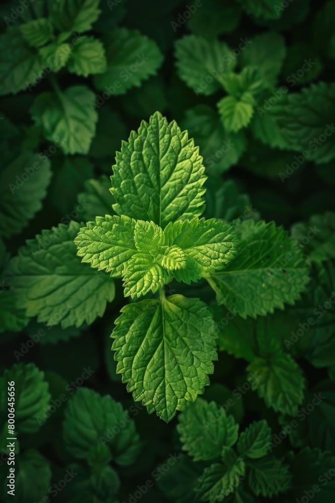 Close up of a plant with vibrant green leaves, perfect for botanical illustrations or nature backgrounds Close up of a plant with vibrant green leaves, perfect for botanical illustrations or nature backgrounds