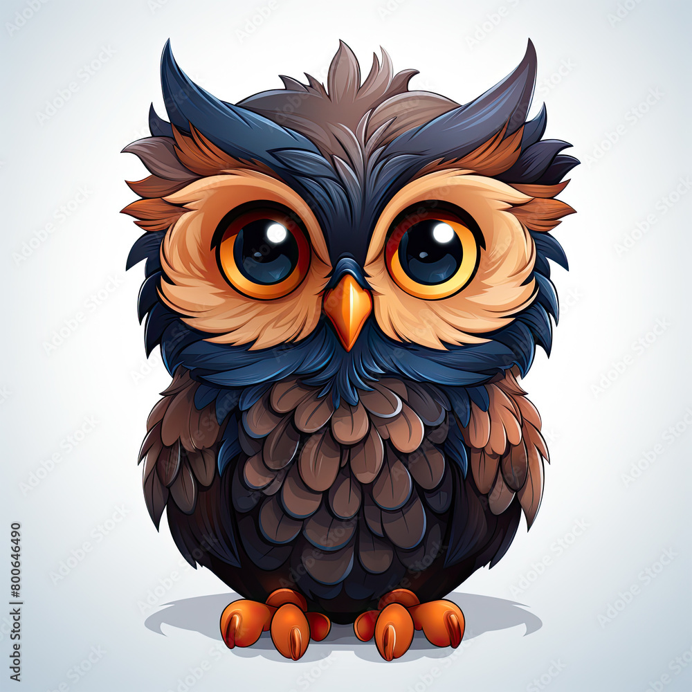 Fototapeta premium Watercolor Owl vector, clipart Illustration, Generative Ai
