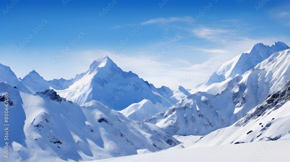 panoramic view of the snow-capped mountains in the Alps