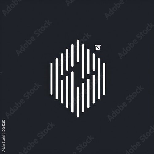 abstract and minimalist symbol  simple lines and geometric shapes with a minimalist structure centered in a black background