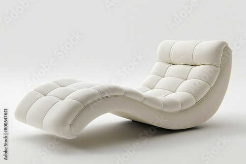 A chaise longue with a sleek, streamlined design, offering a contemporary aesthetic to your living space, isolated on a solid white background.