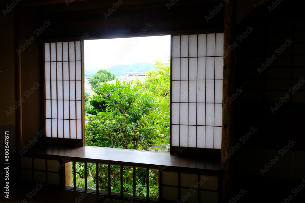 茶室の窓から風景 茶室の窓から風景