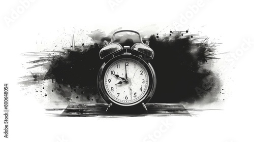 Black alarm clock icon illustration photo