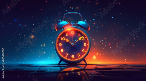 Icon design of alarm clock illustration