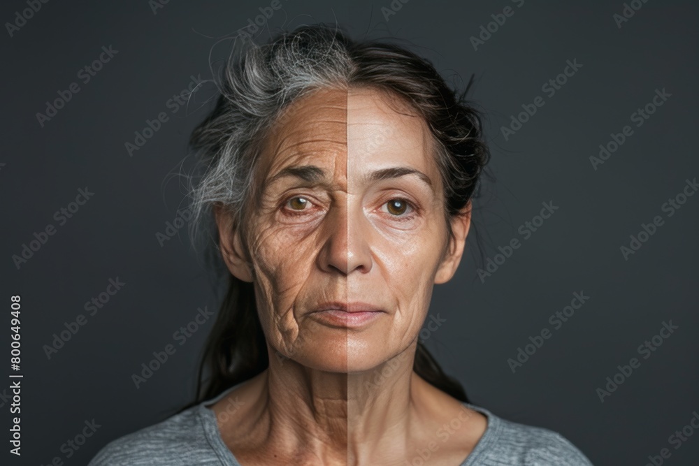 Solutions for elderly forehead wrinkle concerns incorporate cognitive health treatments in aging stage portraits, showcasing aging care through advanced skincare.