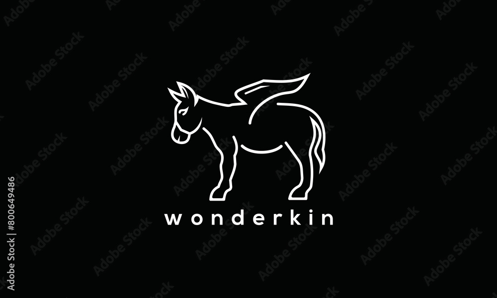 Fototapeta premium illustration for a line art wonderkin winged horse