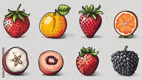 Black line icon design of a jaunt fruit illustration