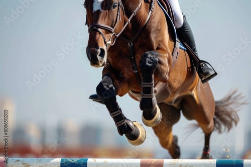 Equestrian jumping competition, suitable for sports events promotion