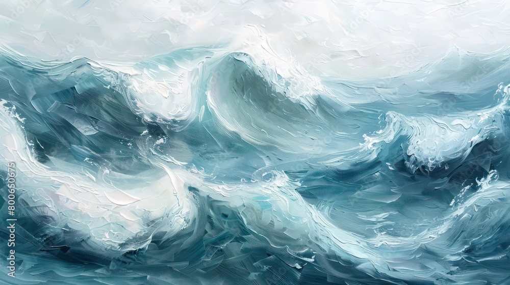 background with texture of oil painting of expressive abstract waves
