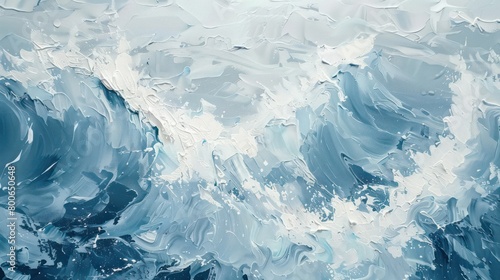 background with texture of oil painting of expressive abstract waves 