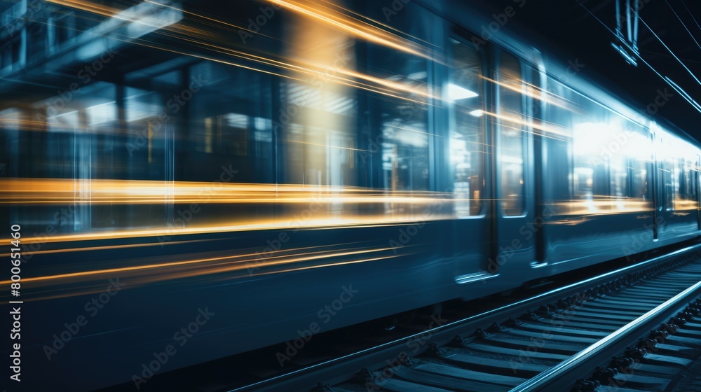 Fototapeta premium The concept of railroad travel and transportation. The idyll of traveling, the atmosphere of railway stations, the passion of trains, the amazing view and scenery from the train windows