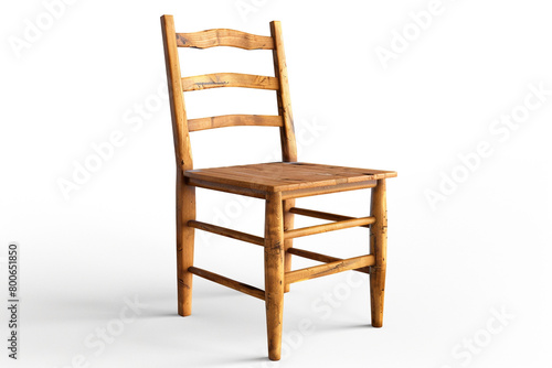 A classic ladderback chair isolated on solid white.