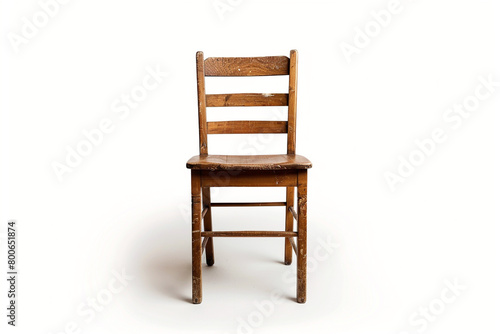 A classic ladderback chair isolated on solid white.