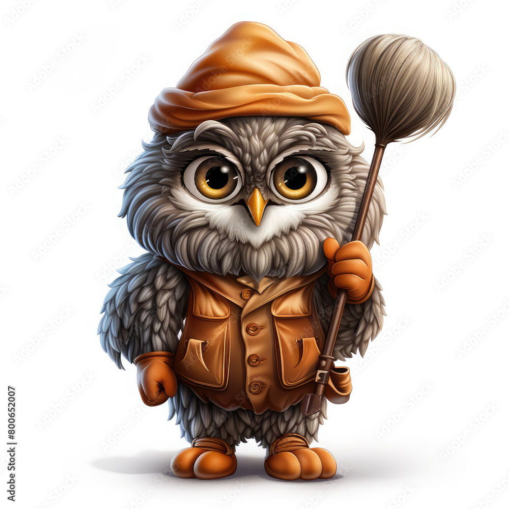 Watercolor Owl vector, clipart Illustration, Generative Ai