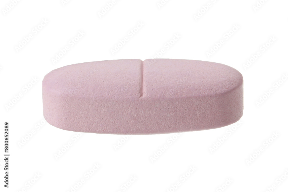 One vitamin pill isolated on white. Health supplement One vitamin pill isolated on white. Health supplement