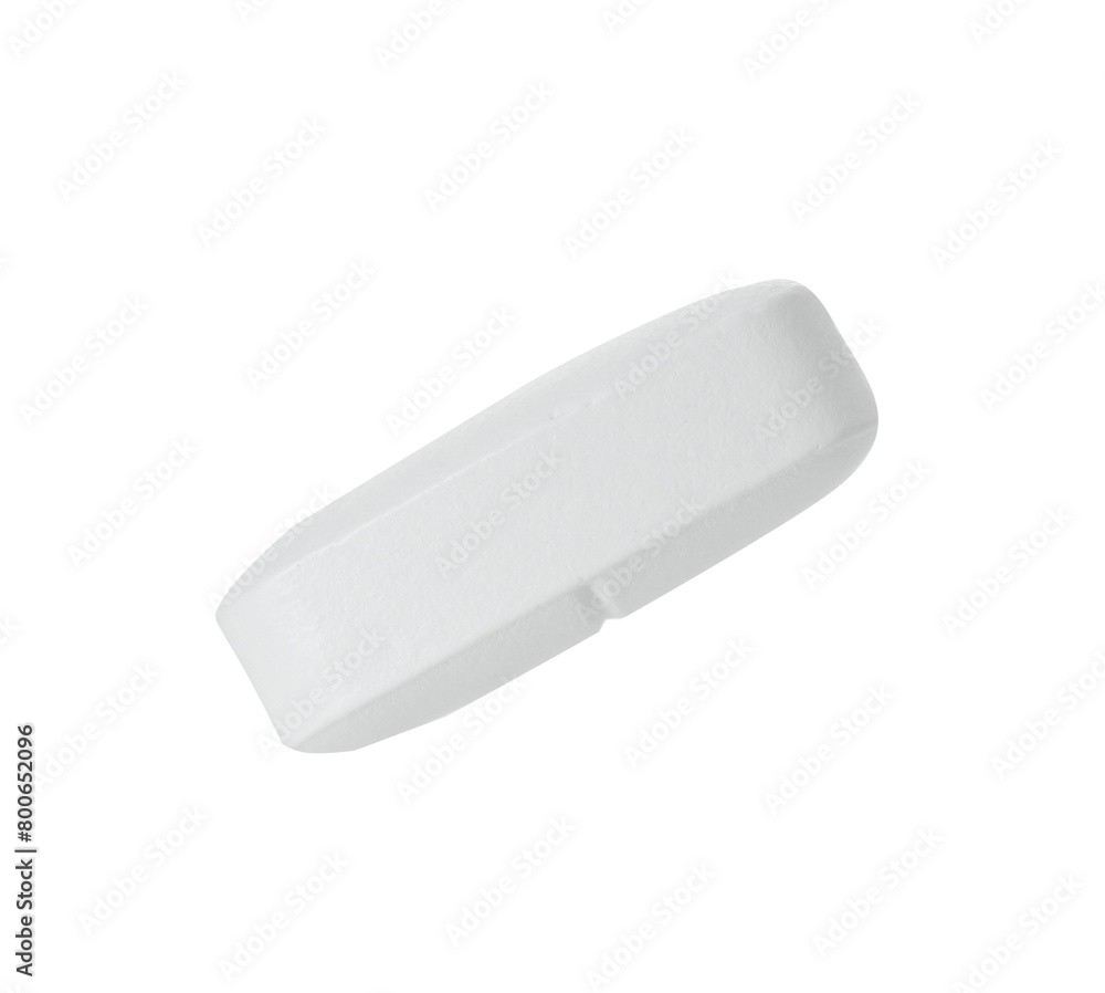 One vitamin pill isolated on white. Health supplement One vitamin pill isolated on white. Health supplement