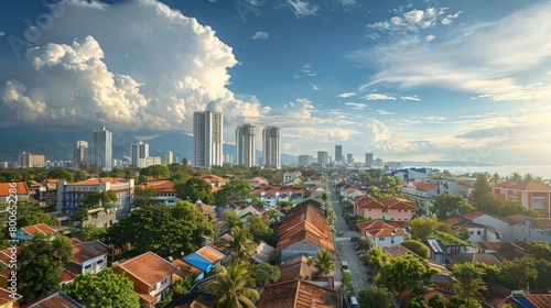 George Town skyline, Penang, Malaysia, colonial heritage and modernity photo