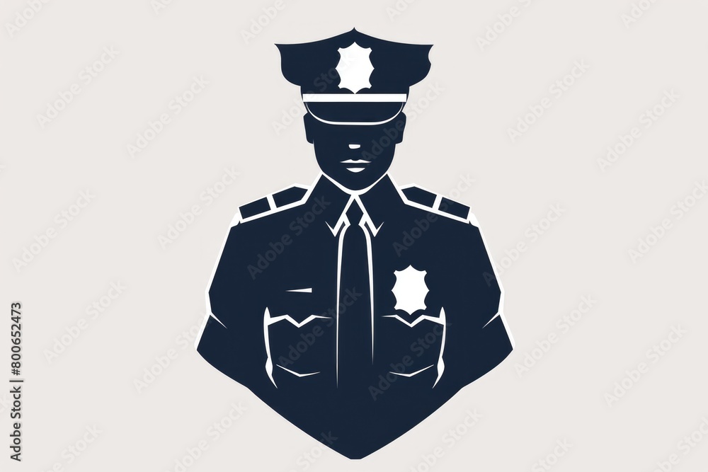 A man in a police uniform standing confidently. Suitable for law enforcement concepts A man in a police uniform standing confidently. Suitable for law enforcement concepts