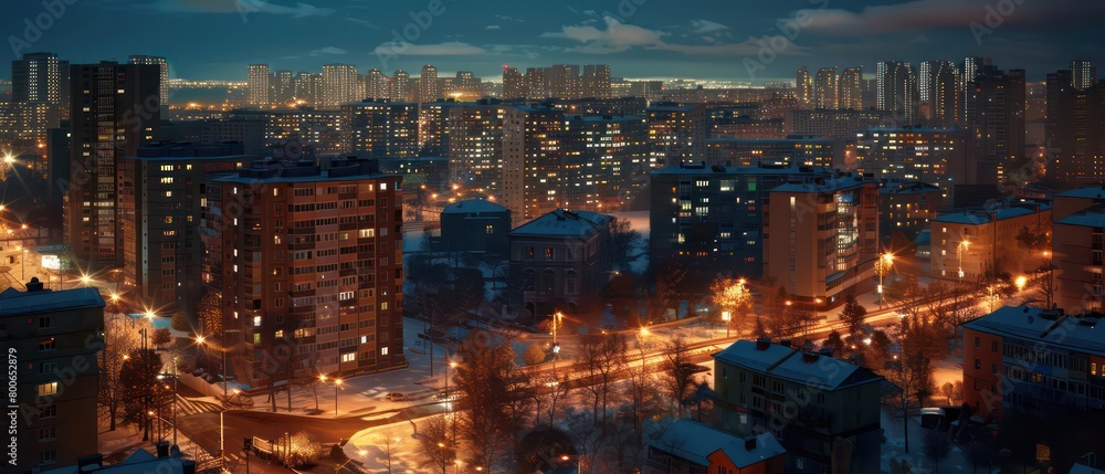 residential buildings in the city in a very beautiful scenery at night residential buildings in the city in a very beautiful scenery at night