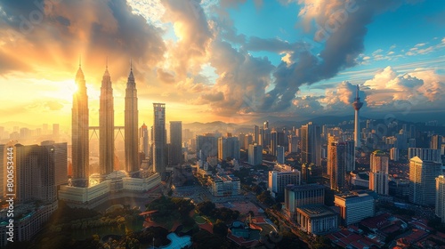 Kuala Lumpur skyline, Malaysia, iconic Petronas Towers