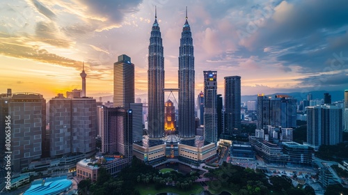 Kuala Lumpur skyline, Malaysia, iconic Petronas Towers photo