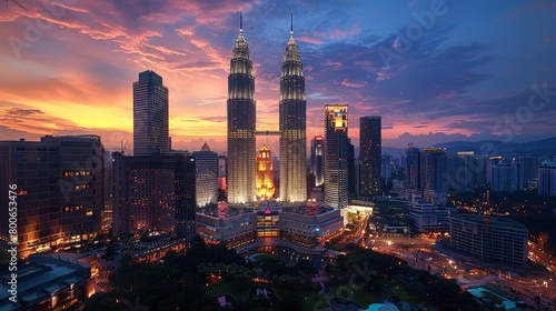 Kuala Lumpur skyline, Malaysia's twin towers