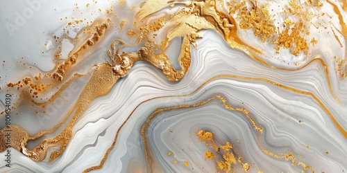 marbling background in white and gold, very light, fluid and liquid effect 