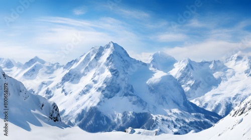 panoramic view of snow covered mountains in the french alps