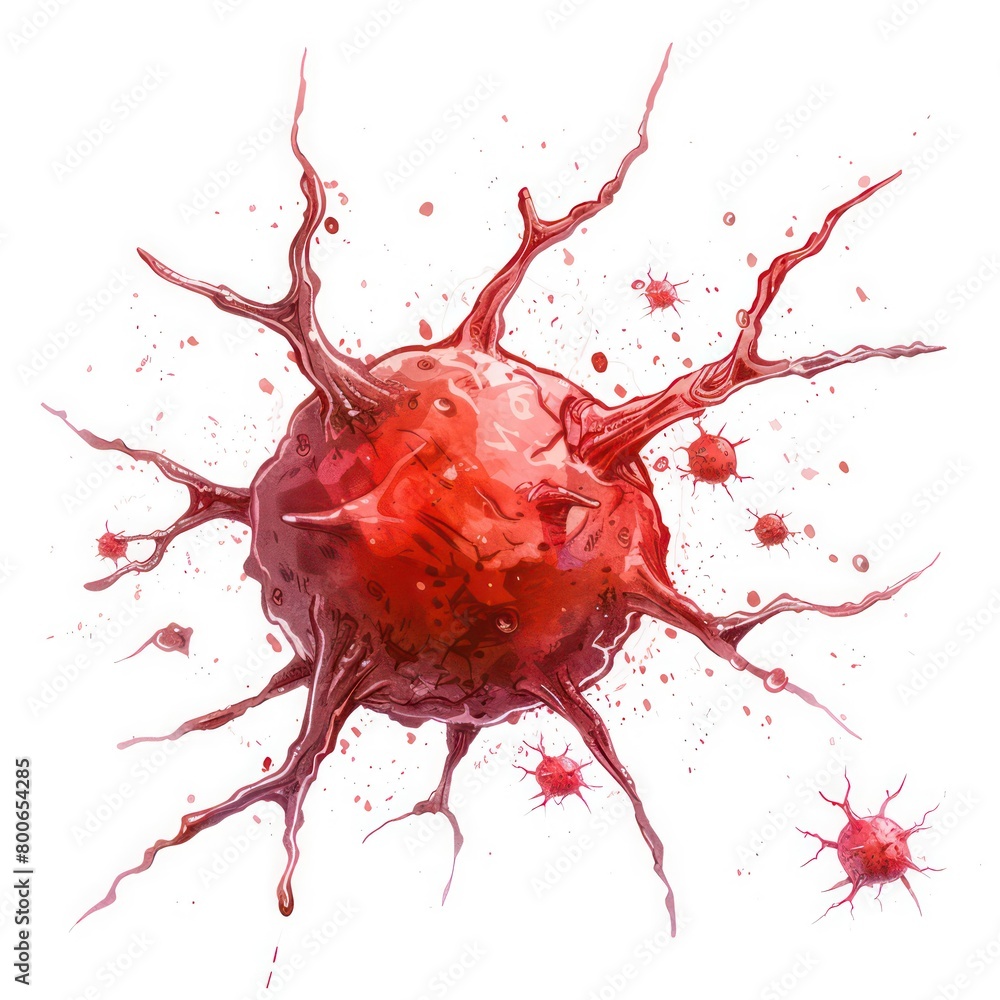 pulmonary macrophage illustration for academics and patients, isolated in a white background pulmonary macrophage illustration for academics and patients, isolated in a white background