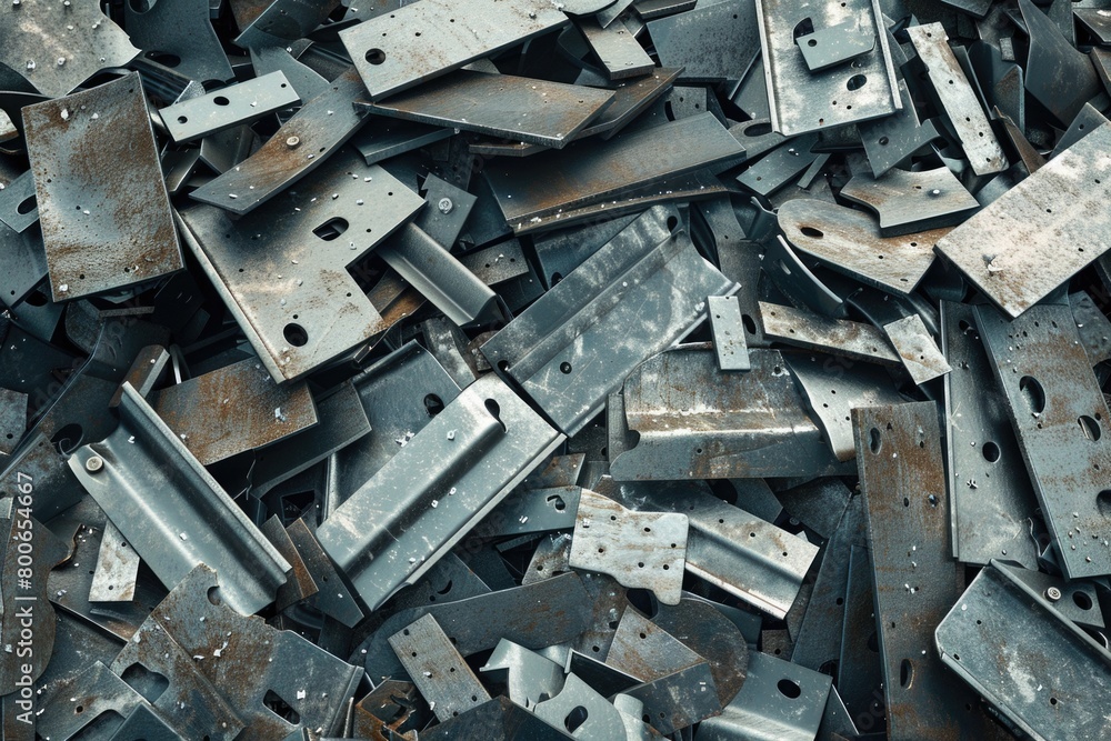 A large pile of metal parts, suitable for industrial concepts