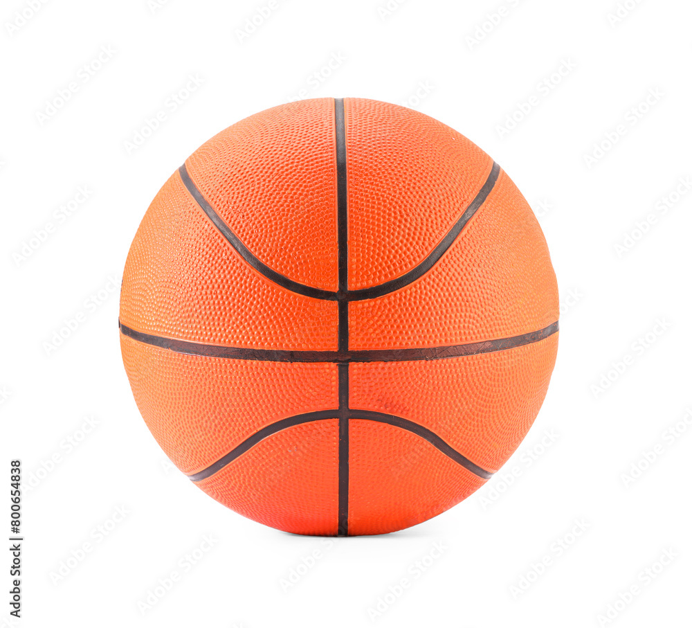 Obraz premium One basketball ball isolated on white. Sport equipment