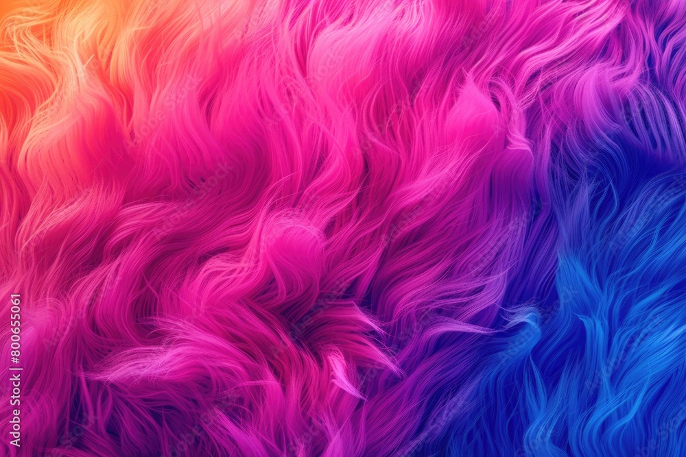 Vibrant close up of rainbow colored hair. Perfect for beauty and fashion projects