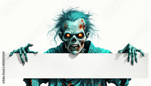 Angry Zombie with banner card