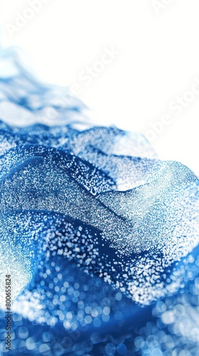 digital representation of pathology made of blue dots and splashes in a white vertical background 
