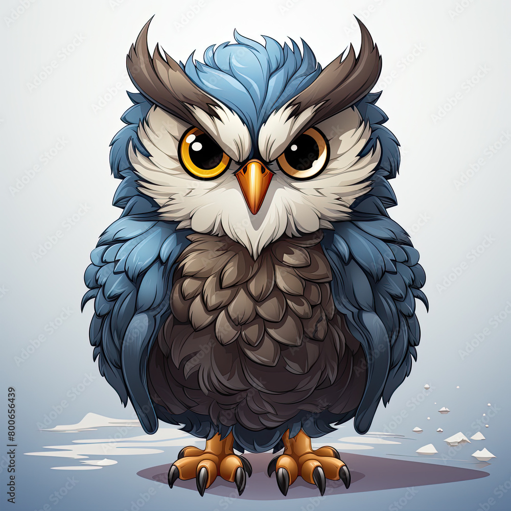 Fototapeta premium Watercolor Owl vector, clipart Illustration, Generative Ai