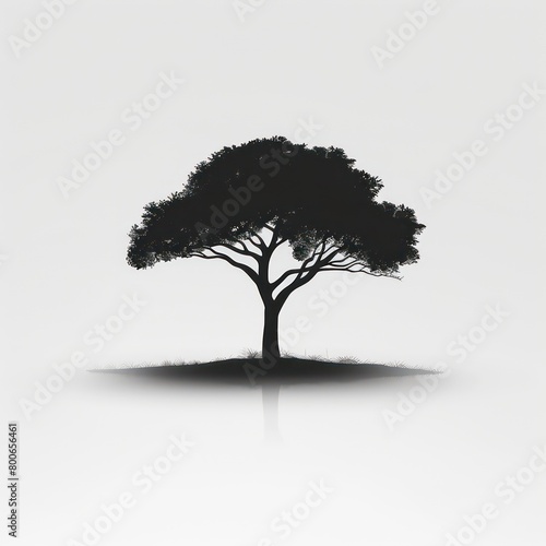 design symbol of a silhouette tree in black color on light background 