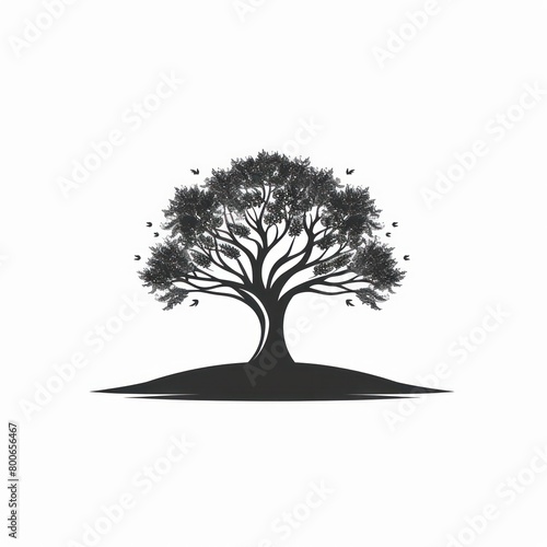 design symbol of a silhouette tree in black color on white background 