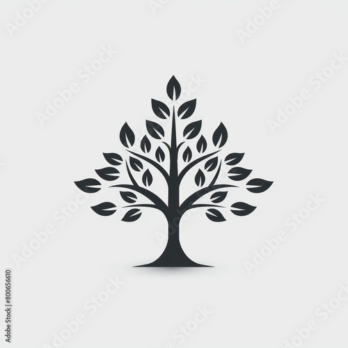 design symbol of a silhouette tree in black color on light background  © Dekastro