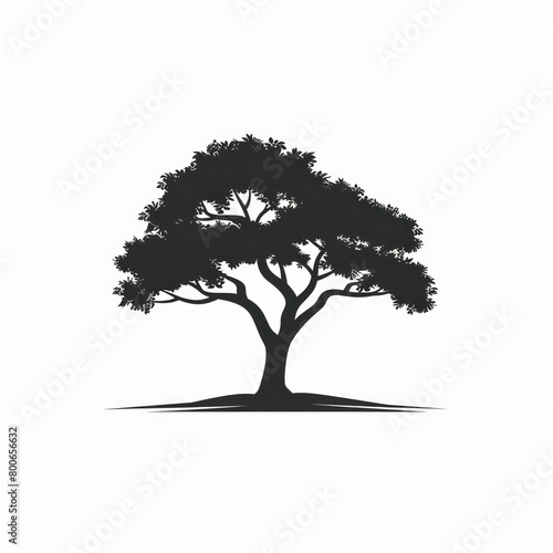 design symbol of a silhouette tree in black color on white background 