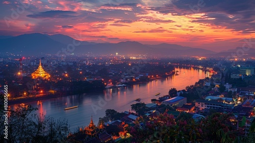 Chiang Rai skyline, Thailand, gateway to the Golden Triangle