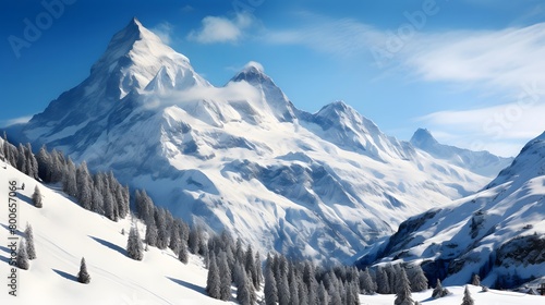 panoramic view of snow covered mountains in swiss alps