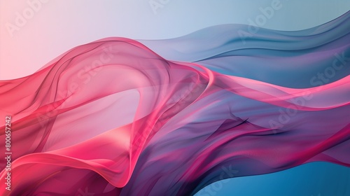 Elegant Abstract Background of Flowing Fabric in Pink and Blue Hues