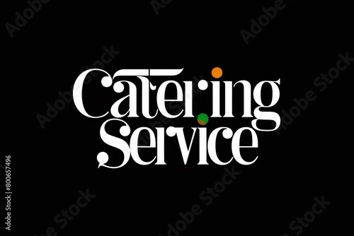 Catering service logo on a black background, AI