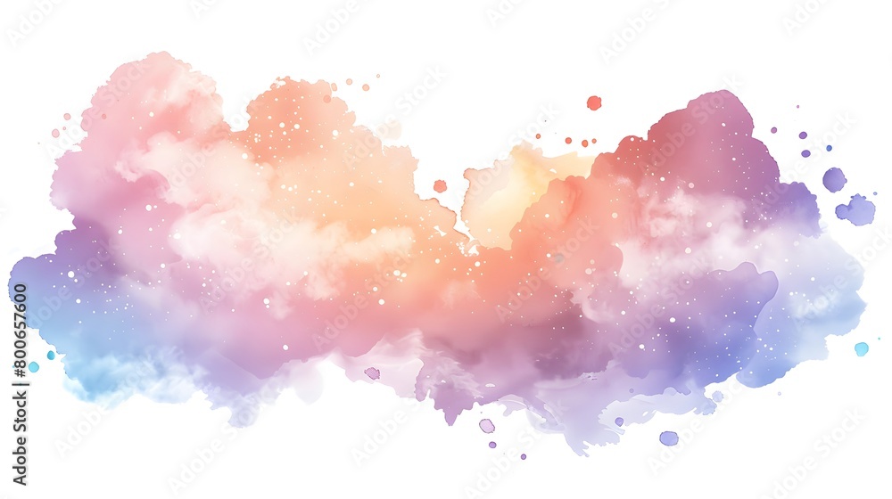 Watercolor Astral Field Flat vector isolated on white