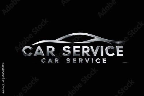 A black car service logo with the words'car service ', AI