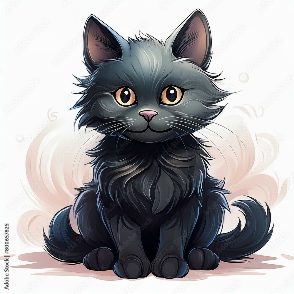 Playful Cat Sitting with a Mischievous Expression Playful Cat Sitting with a Mischievous Expression