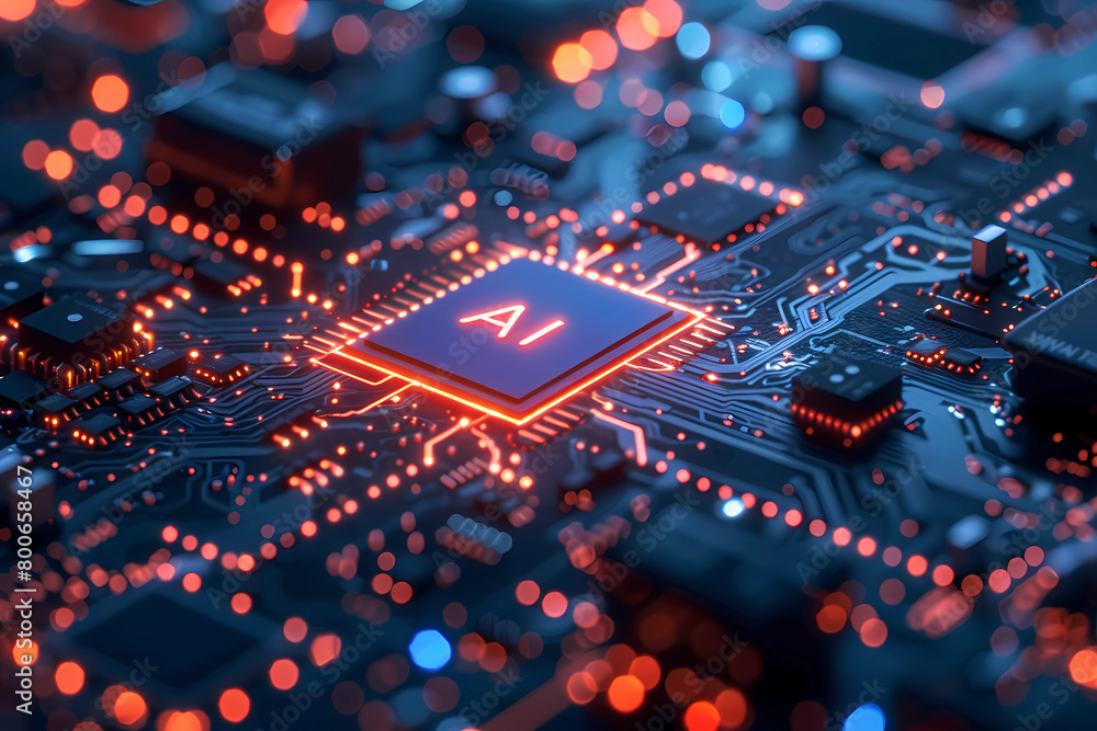 The Integration of AI in Next-Gen computer Motherboards, connected world with AI, data privacy, and global communication The Integration of AI in Next-Gen computer Motherboards, connected world with AI, data privacy, and global communication