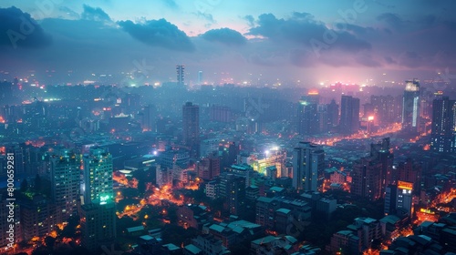 Taichung skyline, Taiwan, modern urban development