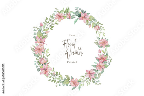 hand drawn floral wreath illustration